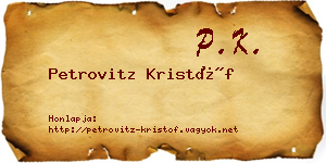 Petrovitz Kristóf névjegykártya