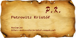 Petrovitz Kristóf névjegykártya